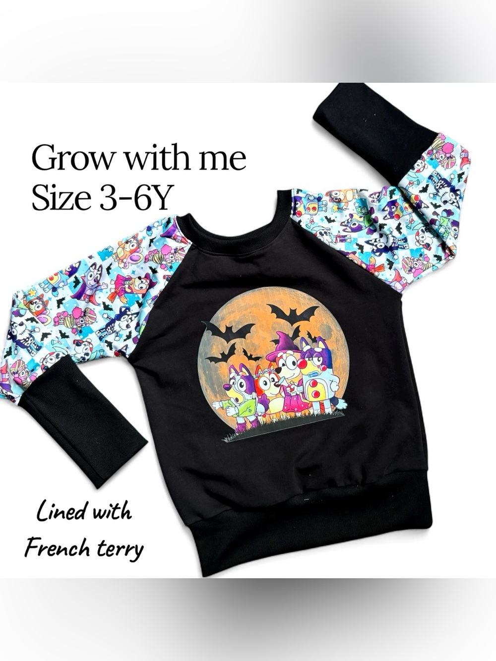 Bluey Halloween sweater-handmade-new